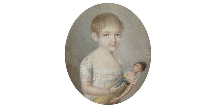 Неизвестный художник. Портрет девочки с куклой. 1800 год