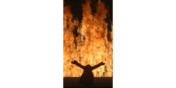 Билл Виола. Огненная женщина. Аудиовидеоинсталляция. 11'12''. 2005 год