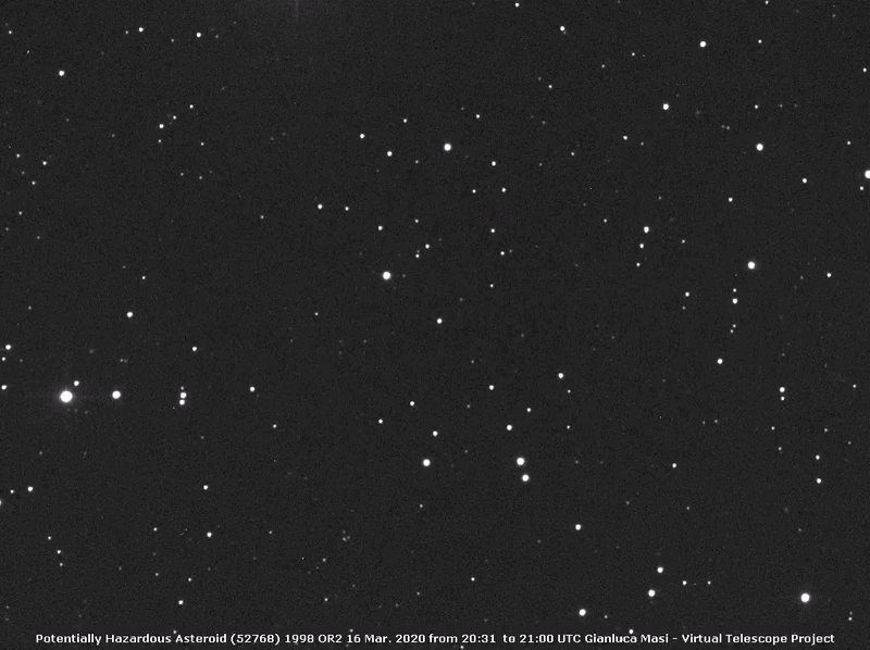  Анимацию движения астероида 52768 1998 OR2 среди звезд мы можем увидеть благодаря итальянскому ученому Жанлуке Маси (Gianluca Masi), автору проекта Virtual Telescope. 