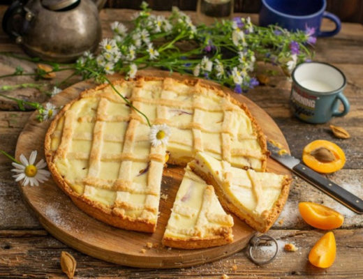 Нежный творожный пирог с абрикосами