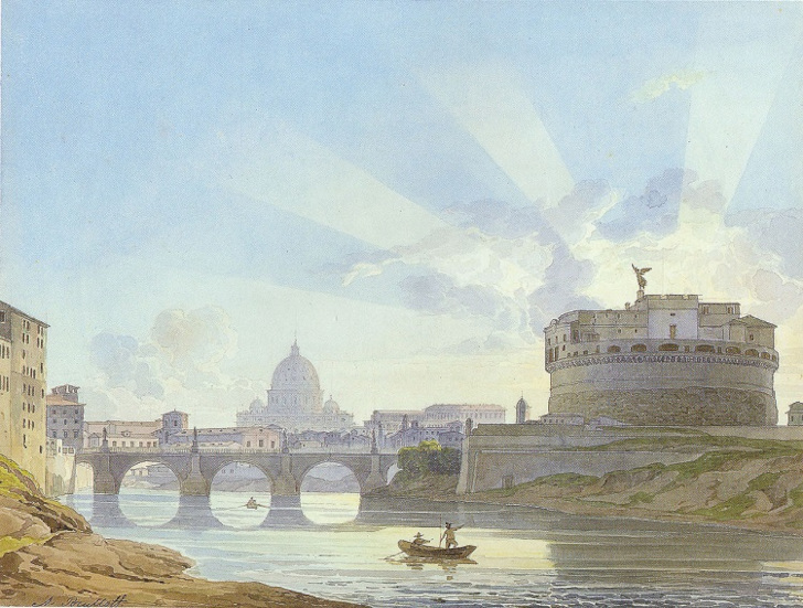  Вид замка Святого Ангела в Риме (1826, Частное собрание, Москва, Общественное достояние)