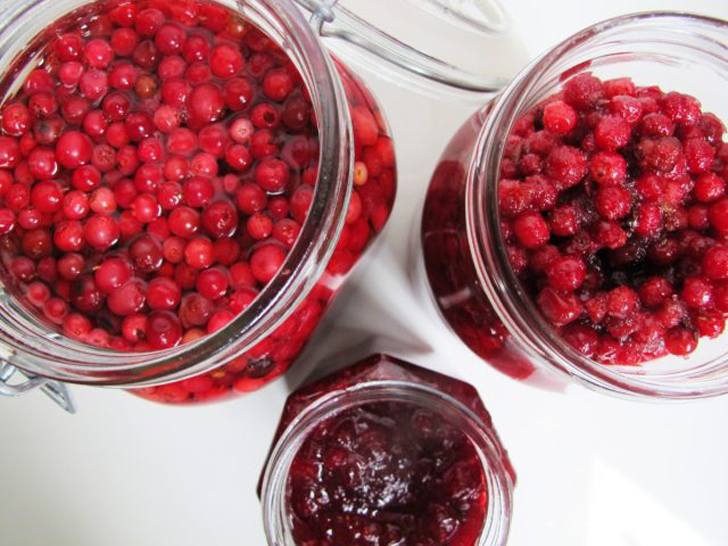 Свою пользу ягоды брусники сохраняют после заморозки, консервации и даже термообработки. © semiswede