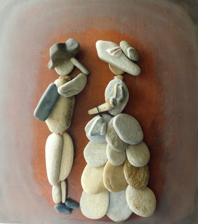 Романтическая встреча, сделанная из камней. © isaloni