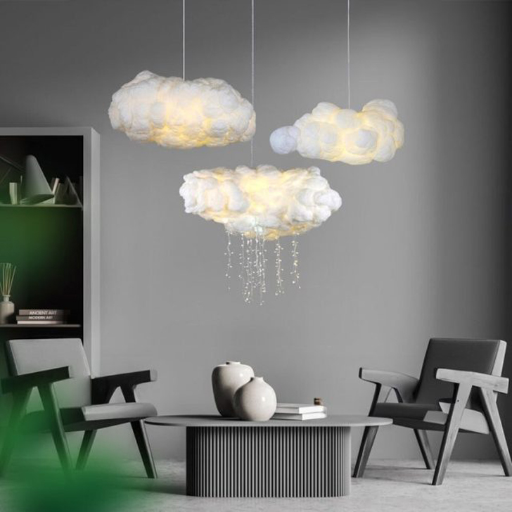 Облачные светильники позволят всегда обедать под «открытым небом». © etsy