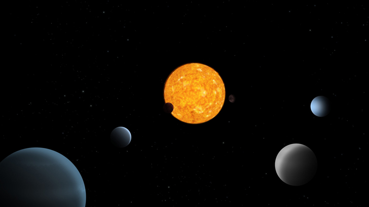 Художественное представление системы звезды HD110067. Credit: ESA