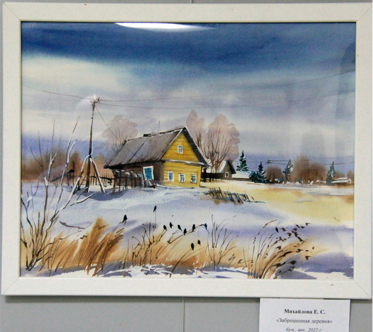 Выставка клинских художников «Зимы волшебные узоры» в выставочном зале имени Ю.В. Карапаева (фото В.Кузьмин, декабрь, 2023)