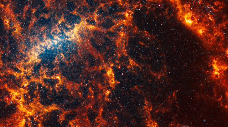 Галактика NGC 5068. Credit: NASA, ESA, CSA, STScI, J. Lee (STScI), T. Williams (Oxford), PHANGS Team, E. Wheatley (STScI)