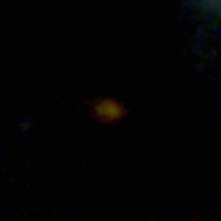 Галактика JADES-GS-z7-01-QU на снимке космического телескопа «James Webb». Credit: JADES Collaboration
