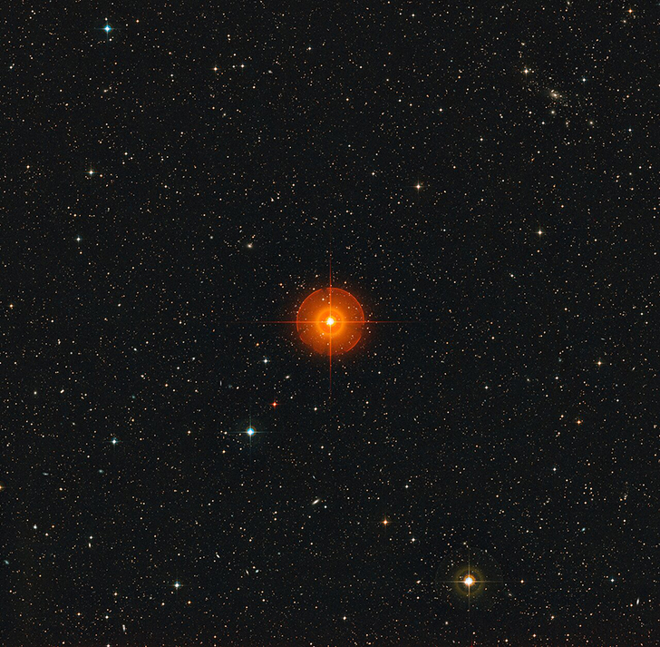 Красный гигант R Doradus. Credit: ESO/Digitized Sky Survey 2