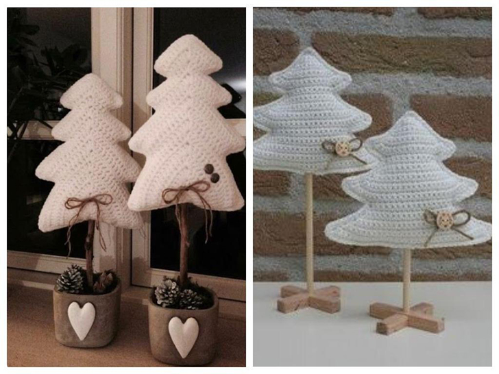 Вязаная елочка-топиарий