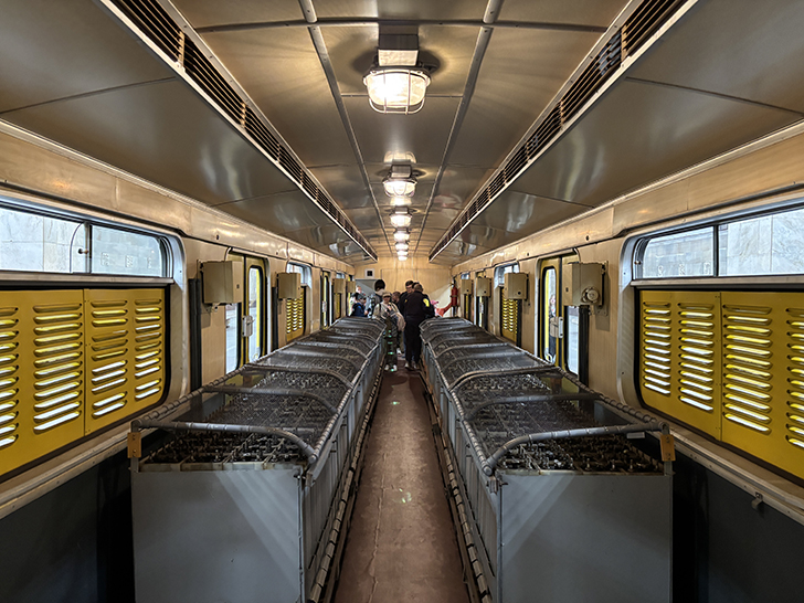 Выставка ретро-вагонов метро на станции Партизанская (фото Олег Д., Москва, май, 2025)