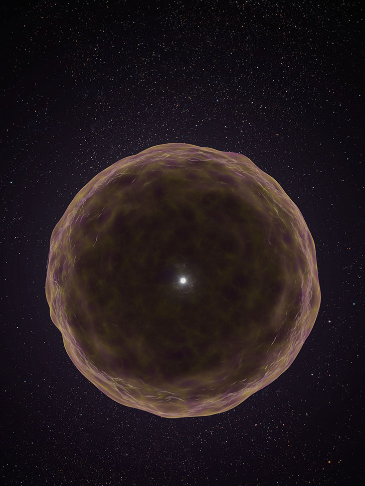 Художественное представление сверхновой SN2021yfj перед вспышкой. Credit: W.M. Keck Observatory/Adam Makarenko