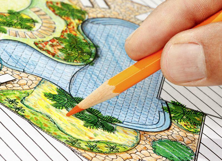 Создание садового пруда начинается с составления проекта