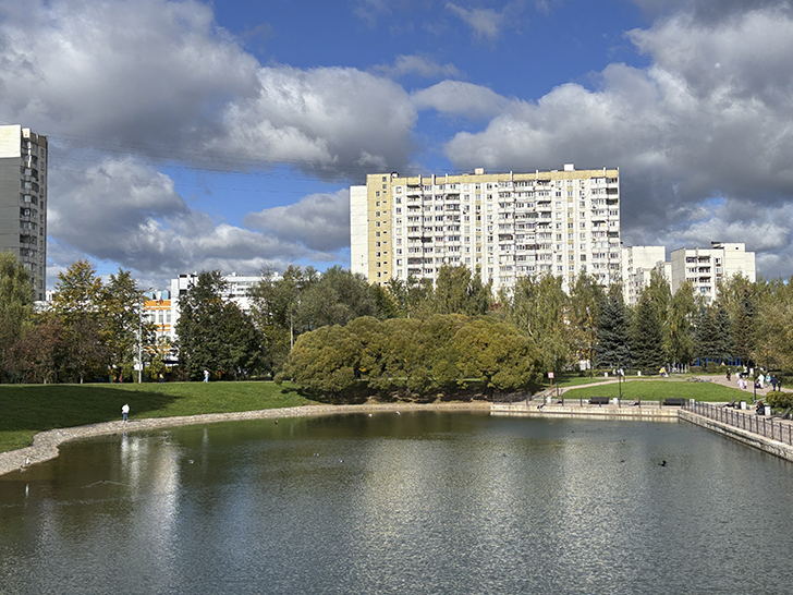 Парк у Михайловского пруда в Зеленограде (фото Олег Д., осень, 2025)
