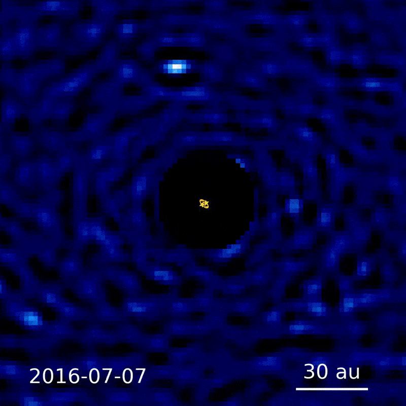 Экзопланета HD 143811 AB b, медленно вращающаяся вокруг двух звезд. Credit: Jason Wang/Northwestern University