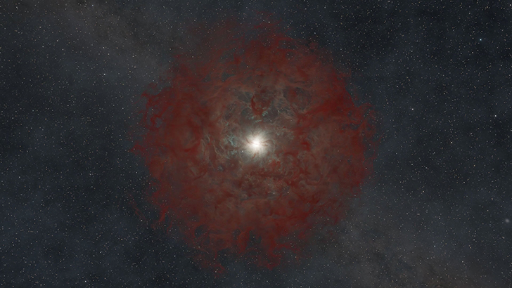 Иллюстрация коллапса звезды с образованием черной дыры. Черная дыра находится в центре и не видна. Вокруг нее – пылевая оболочка, удаляющаяся от черной дыры, и газ, притягиваемый к ней. Credit: Keith Miller, Caltech/IPAC - SELab