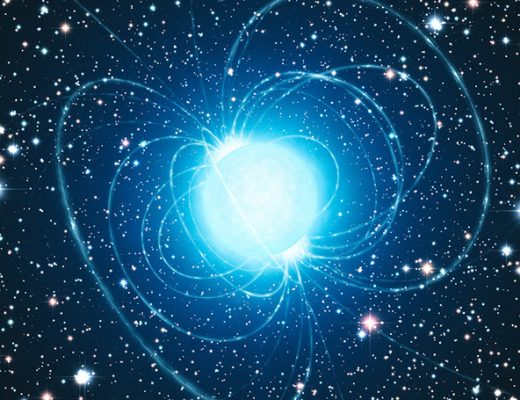 Магнетар (нейтронная звезда, обладающая исключительно сильным магнитным полем) в представлении художника. Credit: ESO/L. Calçada