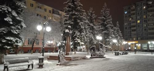 г.Клин, сквер Афанасьева зима 2020/2021 год (Фото В.Кузьмин)